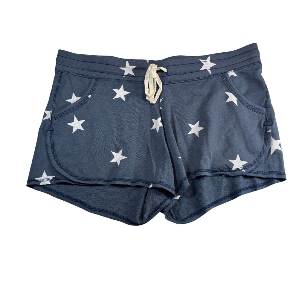 Old Navy Blue Star Print French Terry Lounge Shorts Womens L Patriotic Americana